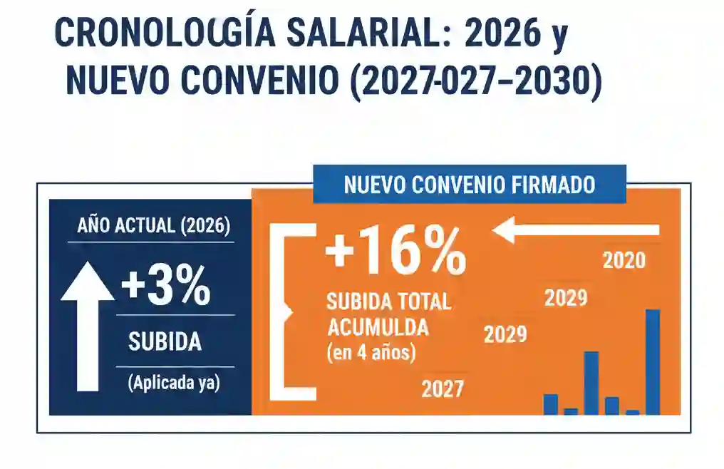 Grafica subida salarial convenio seguridad privada 2026-2030