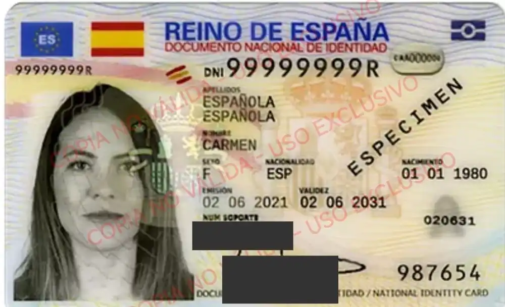 Ejemplo de DNI protegido con DNI Guard