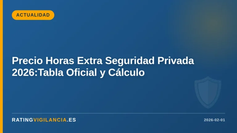 Precio Horas Extra Seguridad Privada 2026:Tabla Oficial y Cálculo