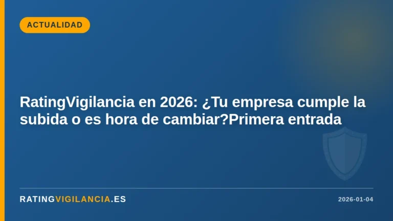 RatingVigilancia en 2026: ¿Tu empresa cumple la subida o es hora de cambiar?Primera entrada
